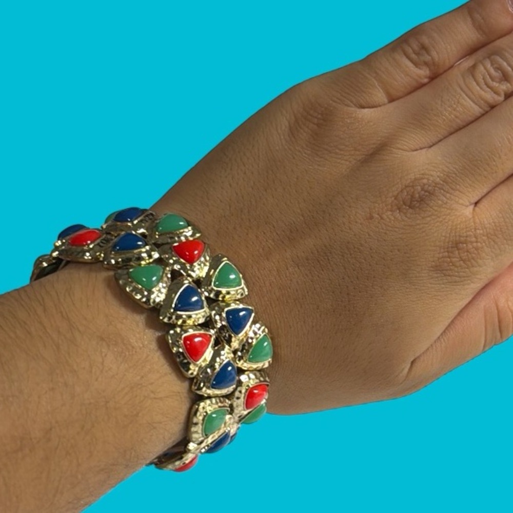 Chico's  Multicolored Red Blue Green Stretch‎ Bracelet